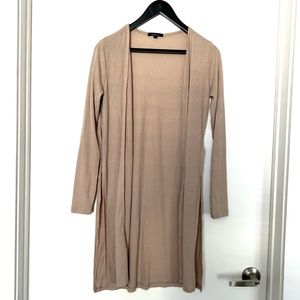 Tan Oatmeal Thin Knit Long Cardigan / Kimono Shrug